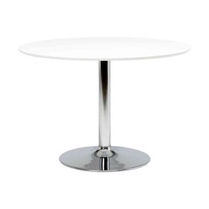 Ibiza - rundt spisebord i hvid/krome  - Ø 110 . Højde 74 cm.